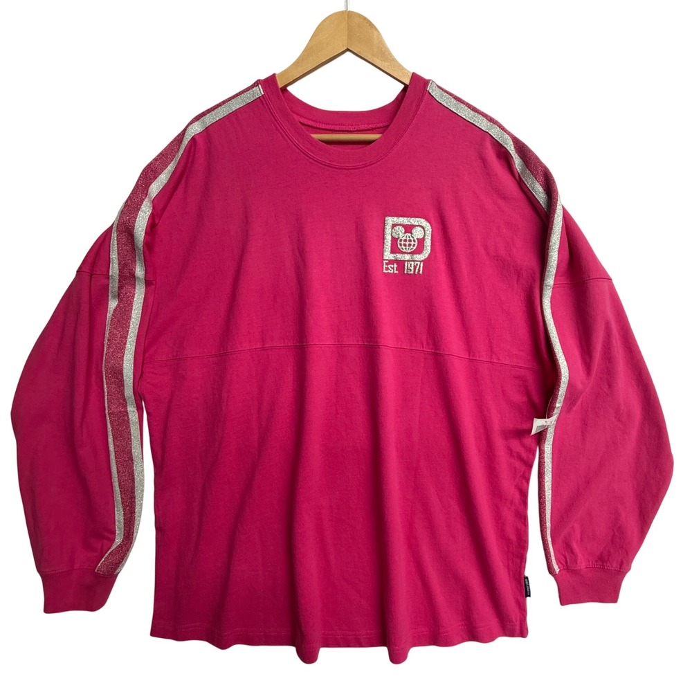 Disney Parks Spirit‎ Jersey XL Pink Glitter Walt Disney World Est 1971 NWT